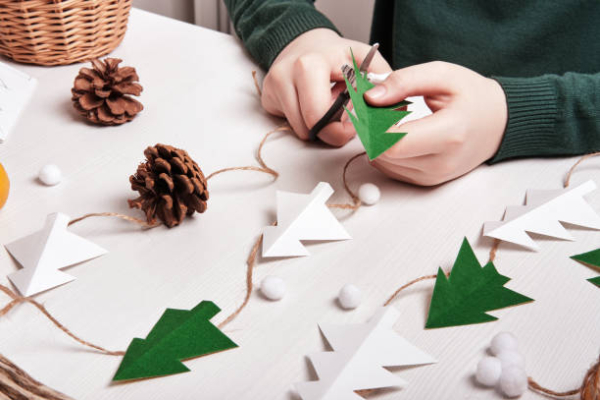 Recortes de Natal em papel