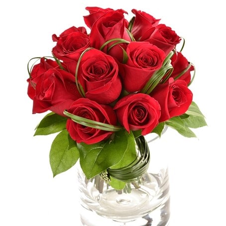 12 Stems Roses with Vase