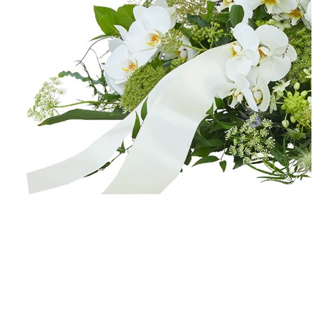 Funeral spray / arrangement with ribbon