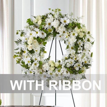 Funeral Wreath with ribbon