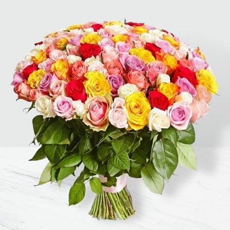 100 Mixed Roses Bunch