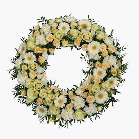 Funeral Wreath Classic w Ribbon 248006