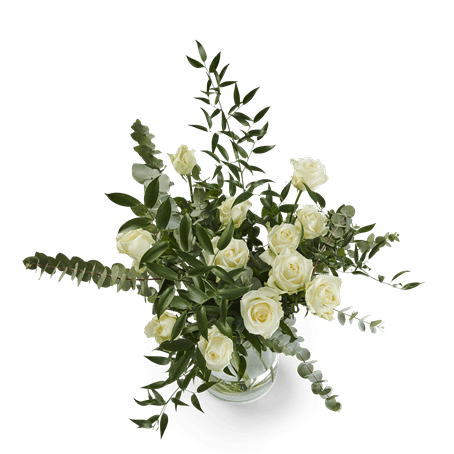 Bouquet with 12 white roses